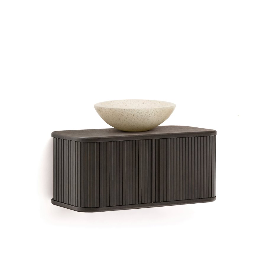 KAVE HOME Mailen baderomsskap, m. 2 skyvedrer - mrk brun ask finer (90x45)