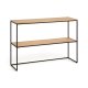 KAVE HOME Yoana konsollbord, m. 1 hylle - naturlig eikefiner og svart jern (120x30)