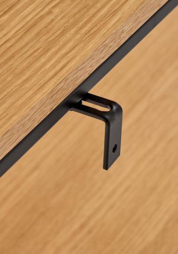 KAVE HOME Yoana konsollbord, m. 1 hylle - naturlig eikefiner og svart jern (120x30)