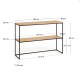KAVE HOME Yoana konsollbord, m. 1 hylle - naturlig eikefiner og svart jern (120x30)