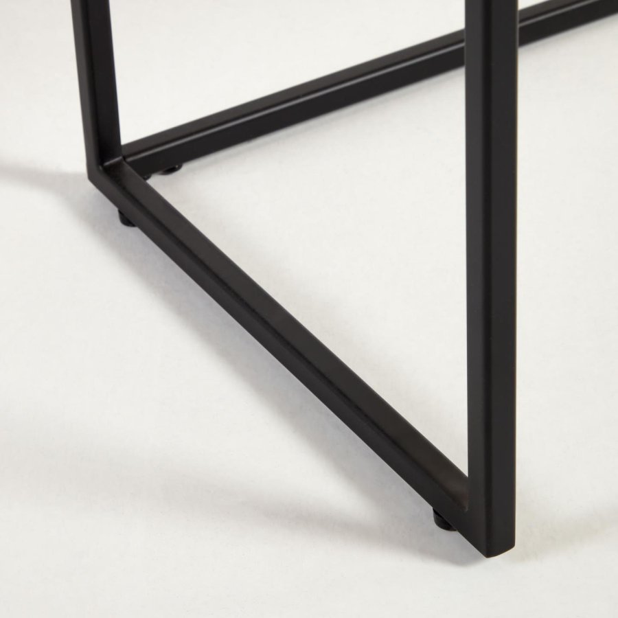 KAVE HOME Yoana konsolbord, w. 1 hylla - brun valn&ouml;tsfinish och svart j&auml;rn (120x30)