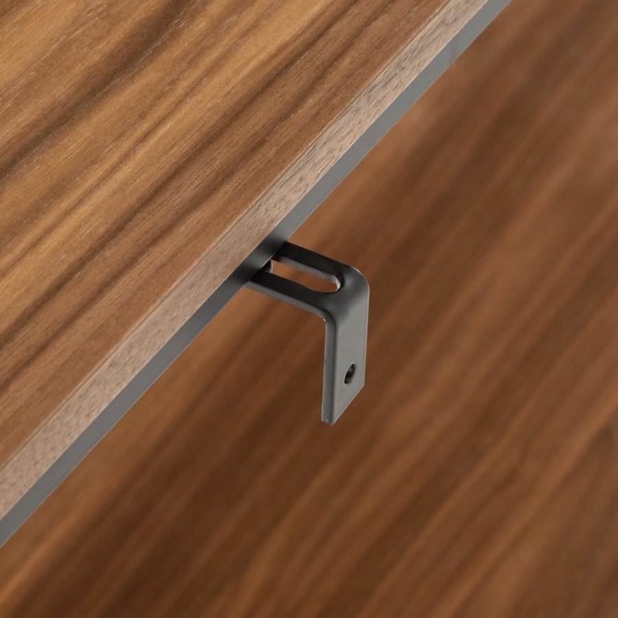 KAVE HOME Yoana konsolbord, w. 1 hylla - brun valn&ouml;tsfinish och svart j&auml;rn (120x30)