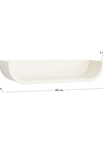 KAVE HOME Salaya-hylle i lakkert beige ask laminert kryssfiner 60 x 12 cm