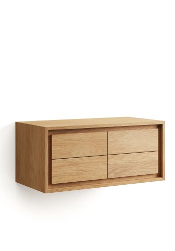 KAVE HOME Kenta veggmontert baderomsskap - naturlig teak (90x45)