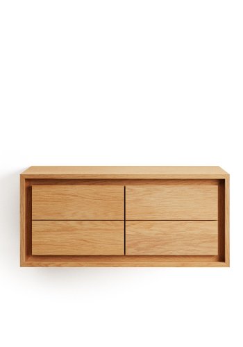 KAVE HOME Kenta veggmontert baderomsskap - naturlig teak (90x45)