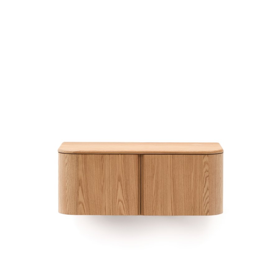 KAVE HOME Salaya baderomsskap i ask laminert kryssfiner i naturlig utfrelse, 90 x 45 cm