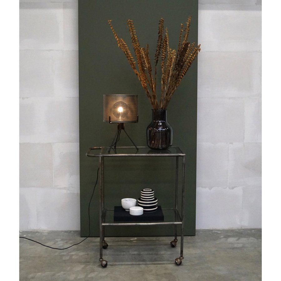 TRADEMARK LIVING rund bordlampe - jern med klar lakk ( 25)