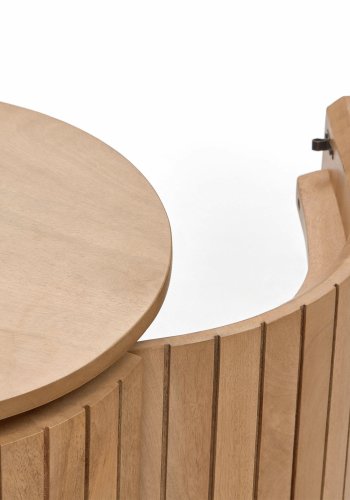 KAVE HOME Licia TV-bord, m. 4 drer og 1 hylle - naturlig mangotre og jern (200x43,5)