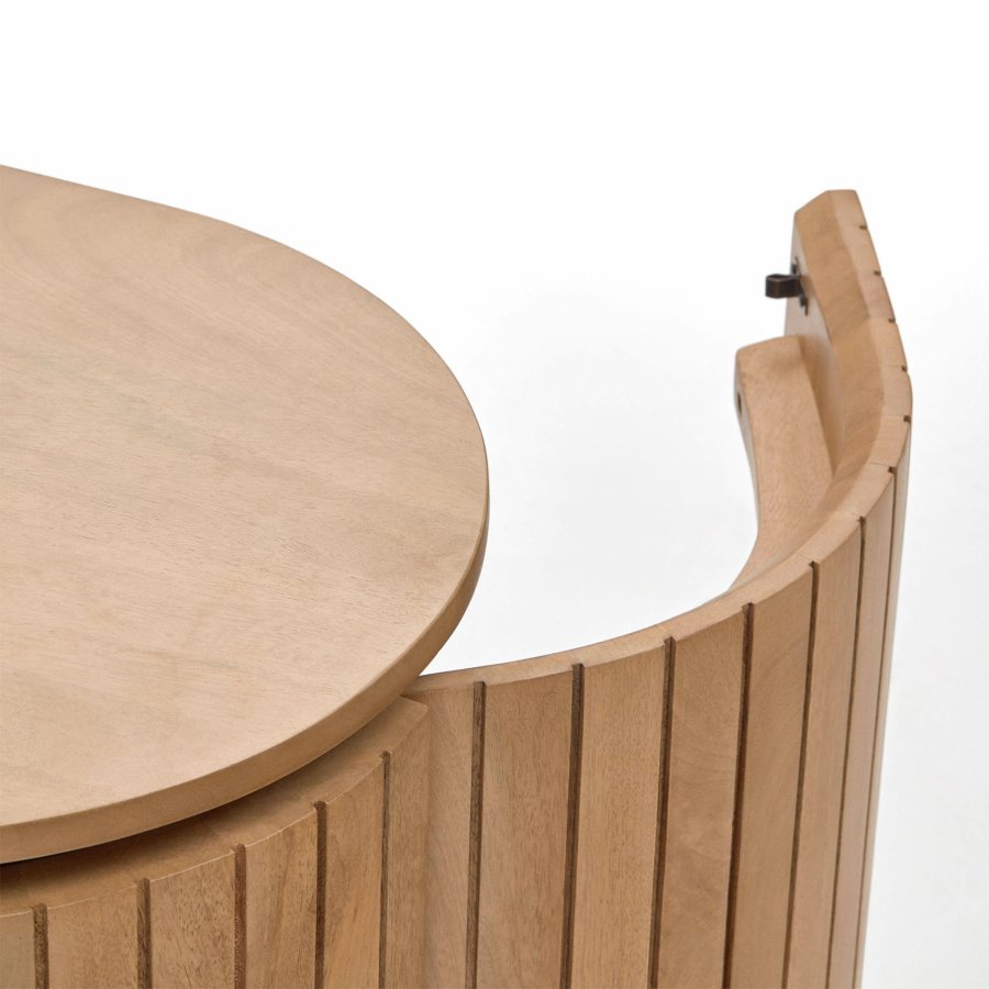 KAVE HOME Licia TV-bord, m. 4 drer og 1 hylle - naturlig mangotre og jern (200x43,5)