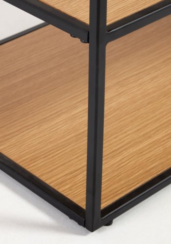 KAVE HOME Yoana TV-bord, m. 2 hyller - naturlig eikefiner og svart jern (160x40)