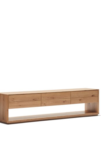 KAVE HOME Alguema TV-bord, m. 3 skuffer - naturlig eikefiner (200x40)