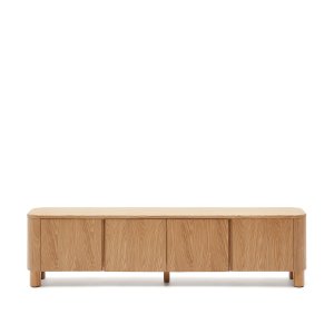 KAVE HOME Salaya TV-bnk i askplywood, 200 cm x 52 cm