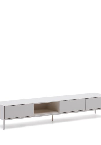 KAVE HOME Vedrana TV-bord, m. 1 pent rom og 3 skuffer - hvit MDF og stl (195x40)