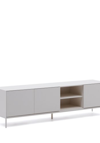 KAVE HOME Vedrana TV-bord, m. 3 drer og hylle - hvit MDF og stl (195x40)