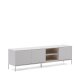 KAVE HOME Vedrana TV-bord, m. 3 drer og hylle - hvit MDF og stl (195x40)