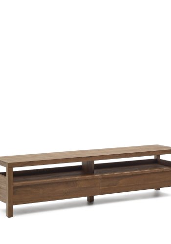 KAVE HOME Sashi TV-bord, m. 1 pent rom og 2 skuffer - naturlig teak (200x40)