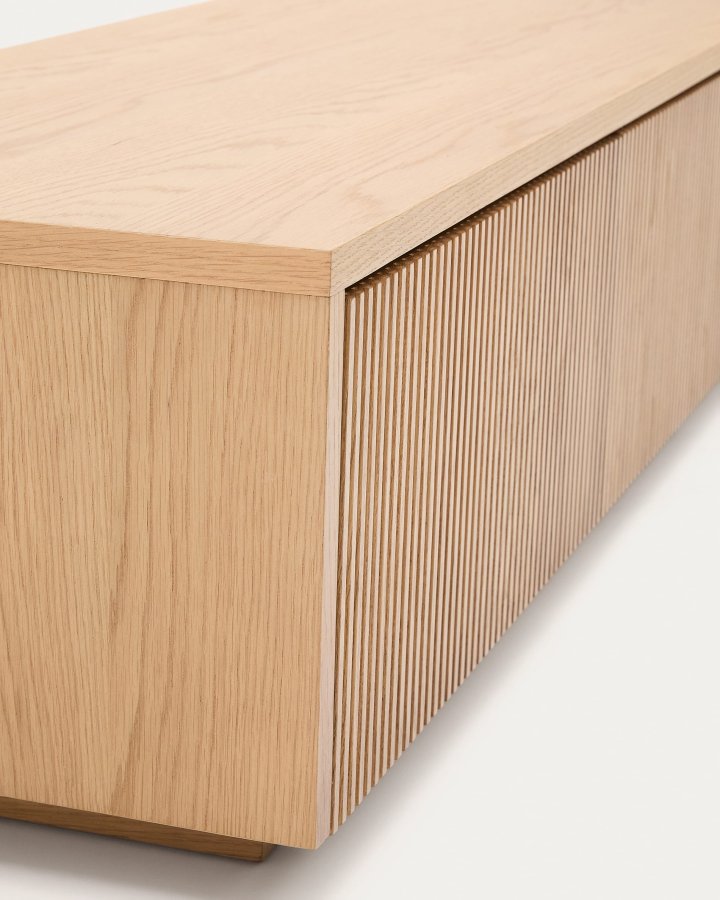 KAVE HOME Helvine TV-bord, m. 4 skuffer - naturlig eikefiner (200x40)