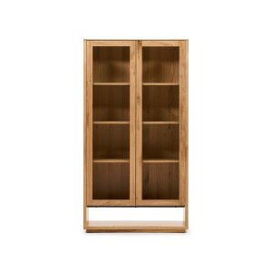 KAVE HOME Alguema vitrineskap, m. 2 drer og hyller - naturlig eikefiner