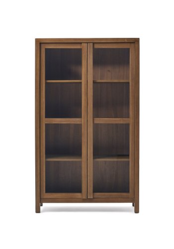 KAVE HOME Sashi vitrineskap, m. 2 glassdrer og 3 hyller - naturlig teak