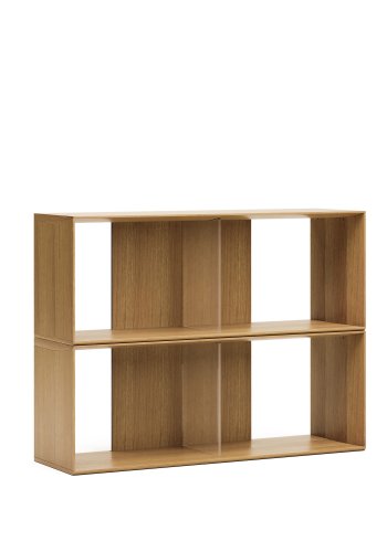 KAVE HOME Litto modulr bokhylle, brun eikefiner (101x76) (sett med 2)