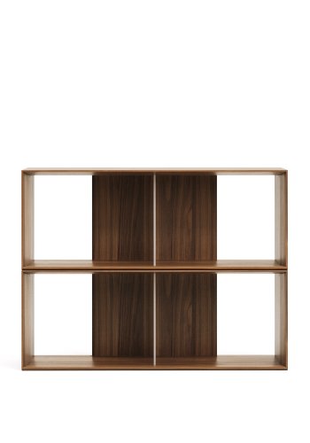 KAVE HOME Litto modulr bokhylle, rektangulr - brun valnttfiner (101x76) (sett med 2)