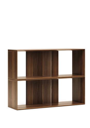 KAVE HOME Litto modulr bokhylle, rektangulr - brun valnttfiner (101x76) (sett med 2)