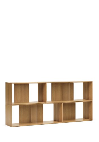 KAVE HOME Litto modulr bokhylle, rektangulr - brun eikefiner (168x76) (sett med 4)