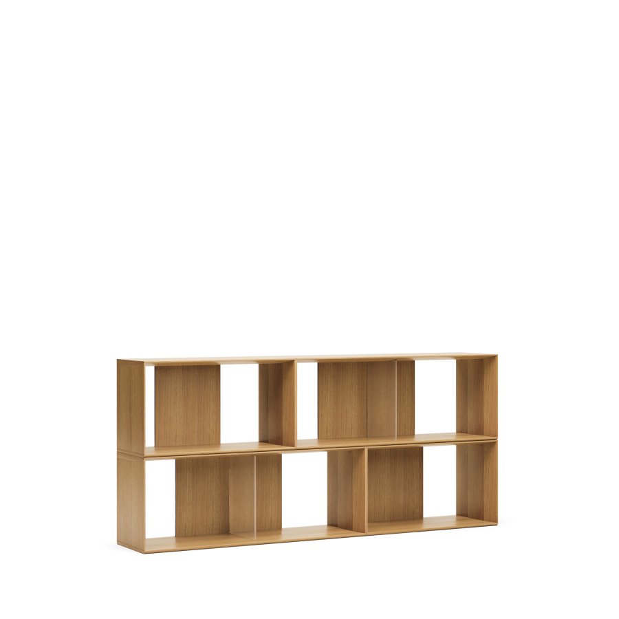 KAVE HOME Litto modulr bokhylle, rektangulr - brun eikefiner (168x76) (sett med 4)