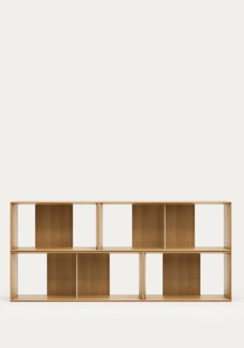 KAVE HOME Litto modulr bokhylle, rektangulr - brun eikefiner (168x76) (sett med 4)