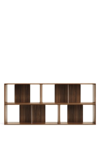 KAVE HOME Litto modulr bokhylle, rektangulr - brun valnttfiner (168x76) (sett med 4)