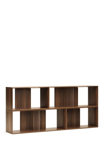 KAVE HOME Litto modulr bokhylle, rektangulr - brun valnttfiner (168x76) (sett med 4)