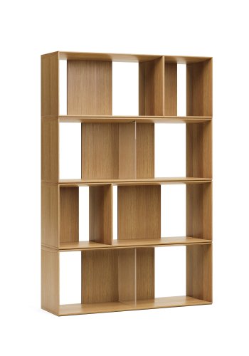 KAVE HOME Litto modulr bokhylle, rektangulr - brun eikefiner (101x152) (sett med 6)