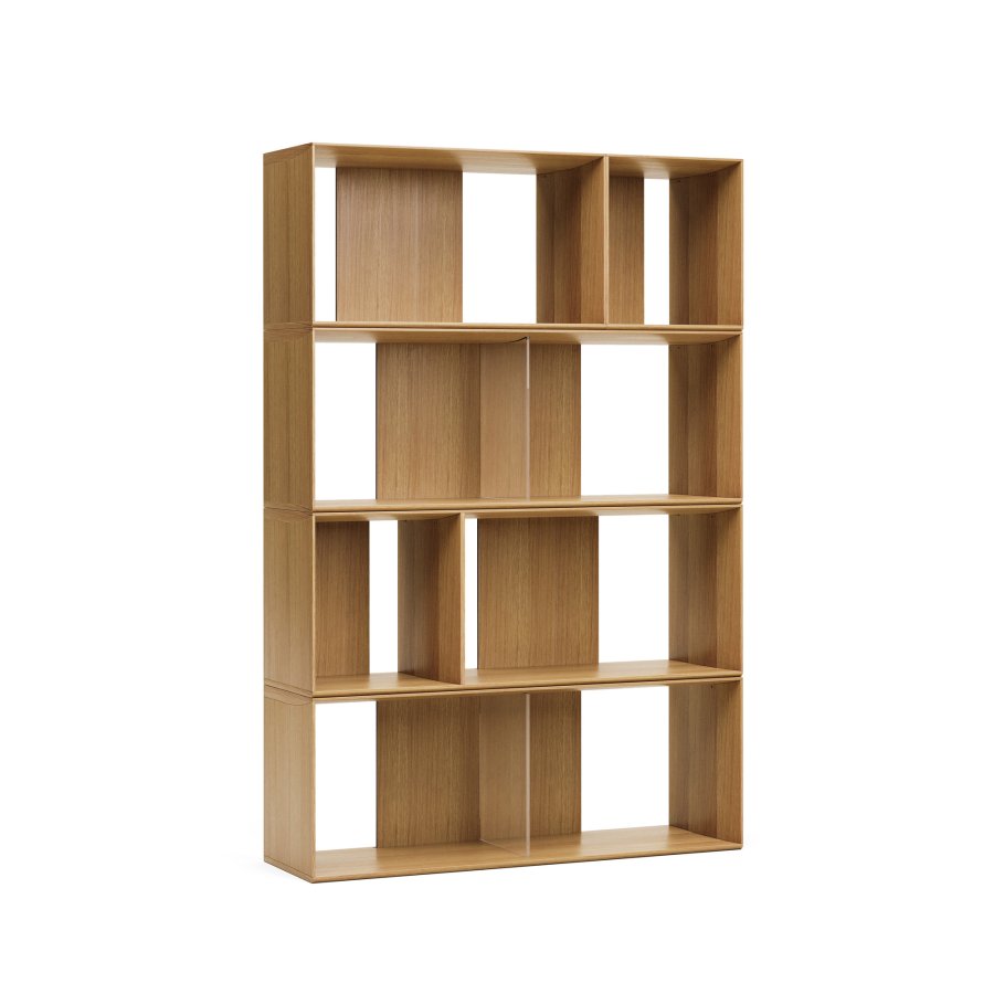 KAVE HOME Litto modulr bokhylle, rektangulr - brun eikefiner (101x152) (sett med 6)