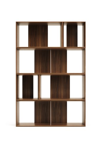 KAVE HOME Litto modulr bokhylle, rektangulr - brun valnttfiner (101x152) (sett med 6)