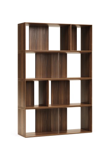 KAVE HOME Litto modulr bokhylle, rektangulr - brun valnttfiner (101x152) (sett med 6)