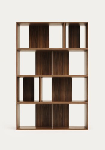 KAVE HOME Litto modulr bokhylle, rektangulr - brun valnttfiner (101x152) (sett med 6)