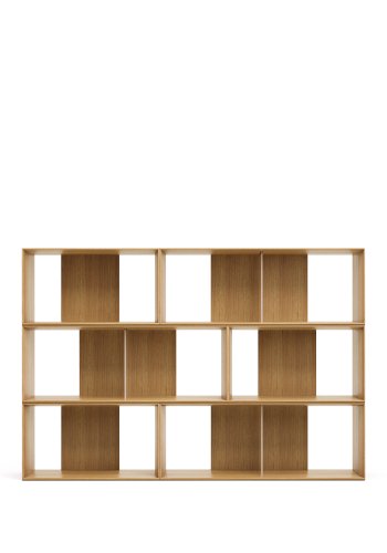 KAVE HOME Litto modulr bokhylle, rektangulr - brun eikefiner (168x114) (sett med 6)