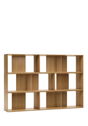 KAVE HOME Litto modulr bokhylle, rektangulr - brun eikefiner (168x114) (sett med 6)