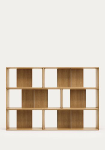 KAVE HOME Litto modulr bokhylle, rektangulr - brun eikefiner (168x114) (sett med 6)