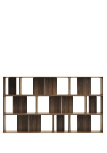 KAVE HOME Litto modulr bokhylle, rektangulr - brun valnttfiner (202x114) (sett med 9)