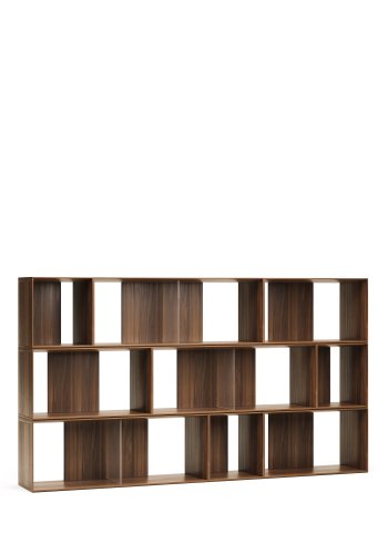 KAVE HOME Litto modulr bokhylle, rektangulr - brun valnttfiner (202x114) (sett med 9)