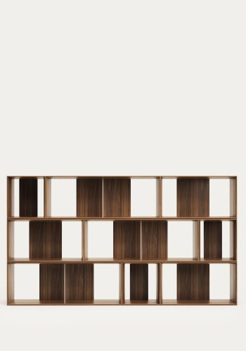 KAVE HOME Litto modulr bokhylle, rektangulr - brun valnttfiner (202x114) (sett med 9)