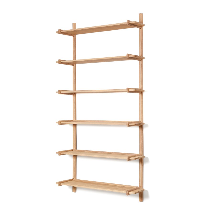 KAVE HOME Sitra modulhylle, 6 hyller i heltre eik i naturlig utfrelse, 110 cm, FSC Mix Credit