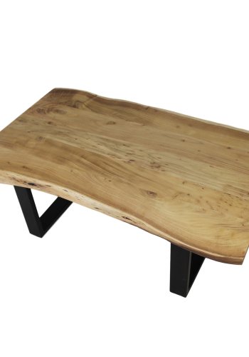 HSM COLLECTION SoHo salongbord, rektangulrt - naturlig akasietre og svart jern (120x60)