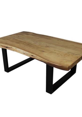 HSM COLLECTION SoHo salongbord, rektangulrt - naturlig akasietre og svart jern (120x60)