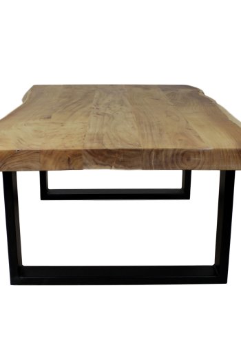 HSM COLLECTION SoHo salongbord, rektangulrt - naturlig akasietre og svart jern (120x60)