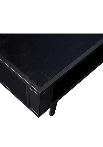 NOVASOLO salongbord, med hylle - sort tre og jern