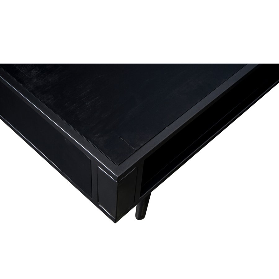 NOVASOLO salongbord, med hylle - sort tre og jern