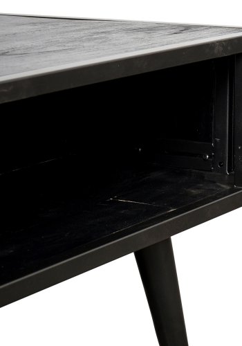 NOVASOLO salongbord, med hylle - sort tre og jern