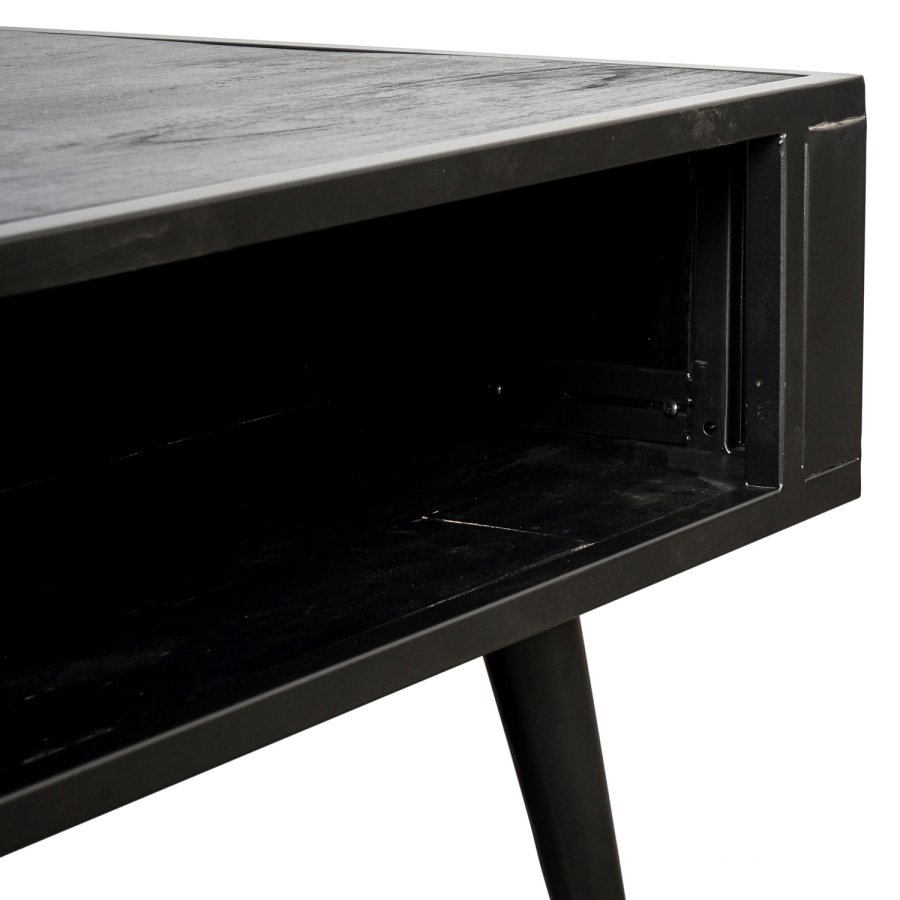 NOVASOLO salongbord, med hylle - sort tre og jern